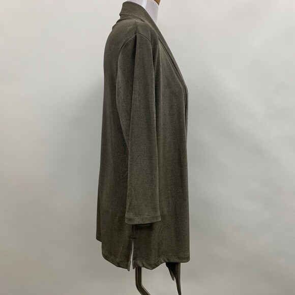 Additions by Chico's Women's Cardigan Top 2 Large 12 Brown Open Front - Picture 5 of 8